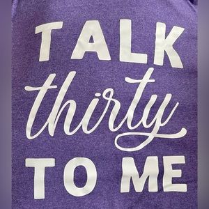 Dirty 30 V-neck T’shirt with Cricut Heat Press Vinyl